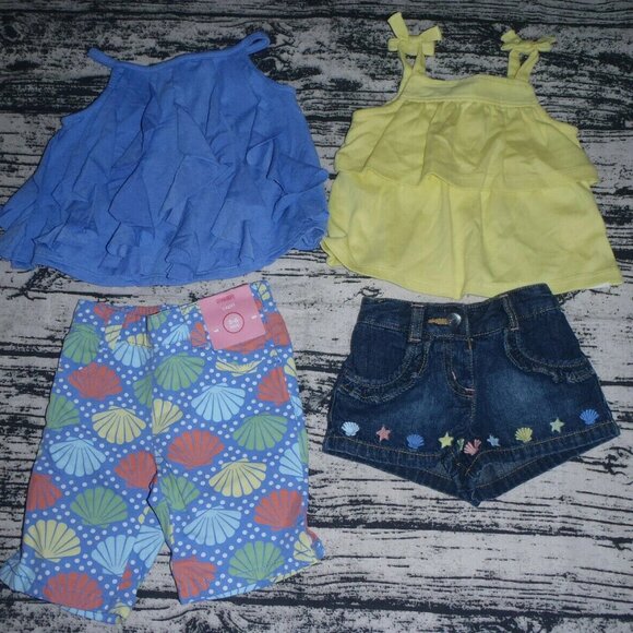 Gymboree Mermaid Magic 3-6 Month Capri Shirt Shorts Top Outfit NWT - Picture 1 of 2